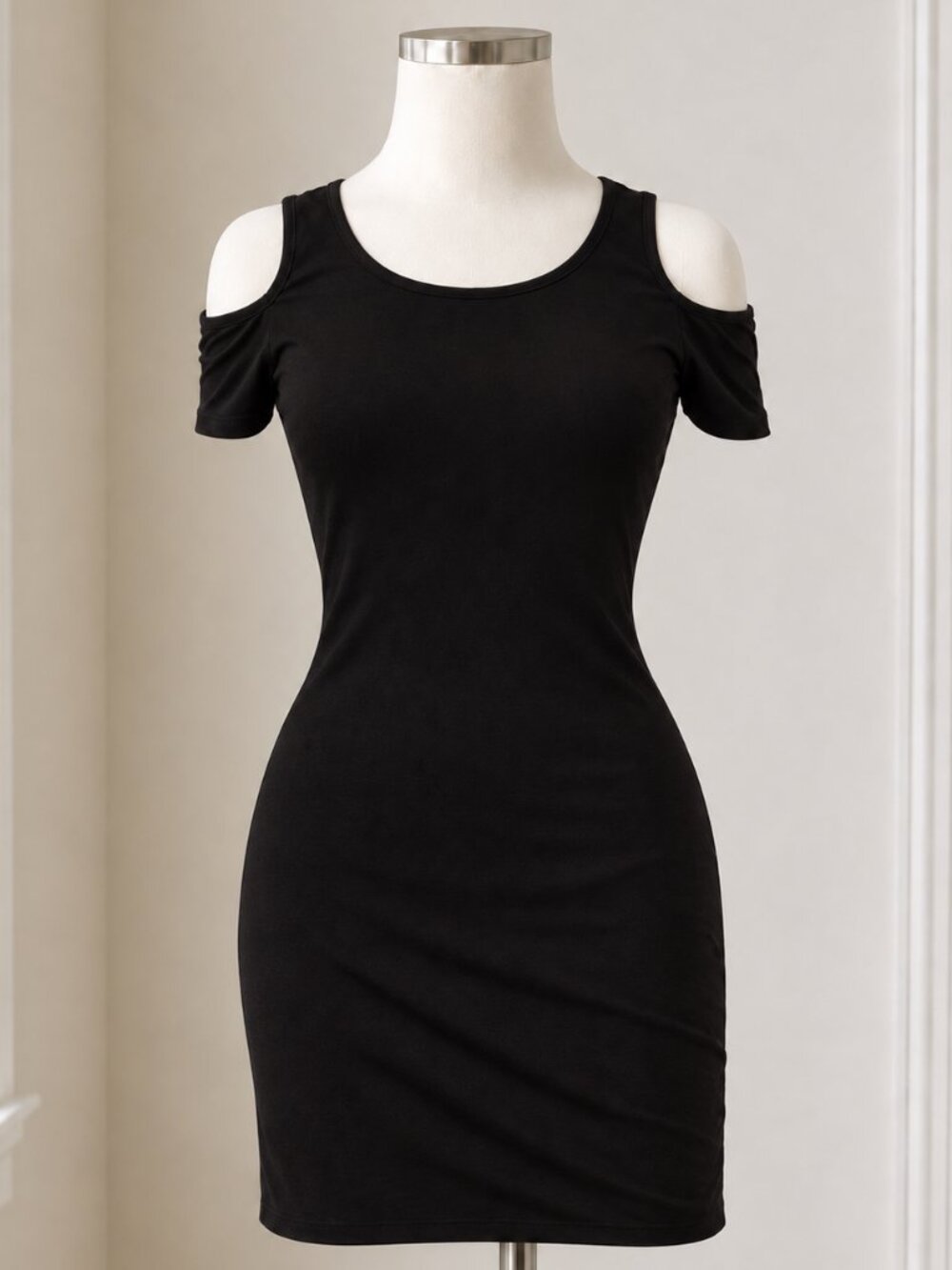 JM Martin Little Black Dress with Cold Shoulder Cutouts Women's Size Large
